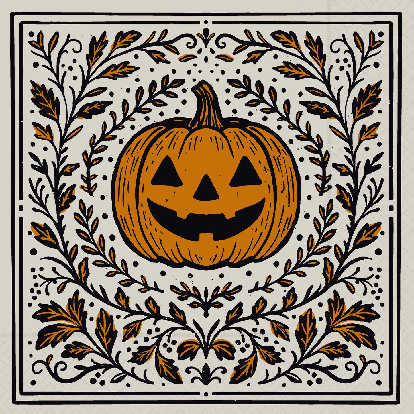 Halloween | Pumpkin Poe Cocktail Napkins