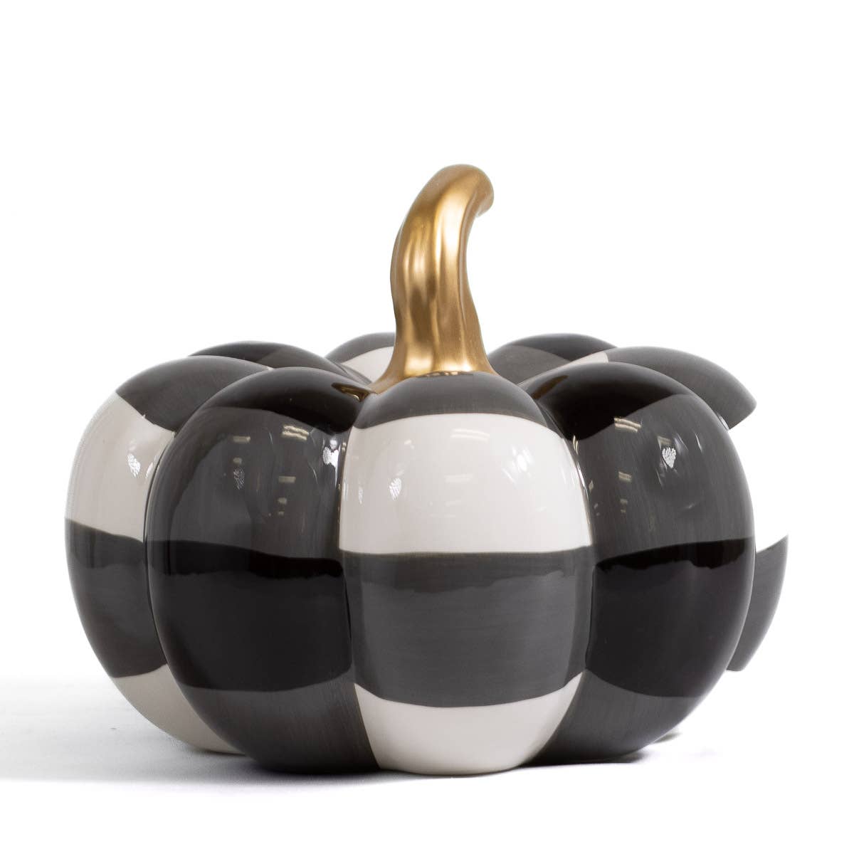 Jodie Pumpkin Décor | White/Black | 8.5x6.5