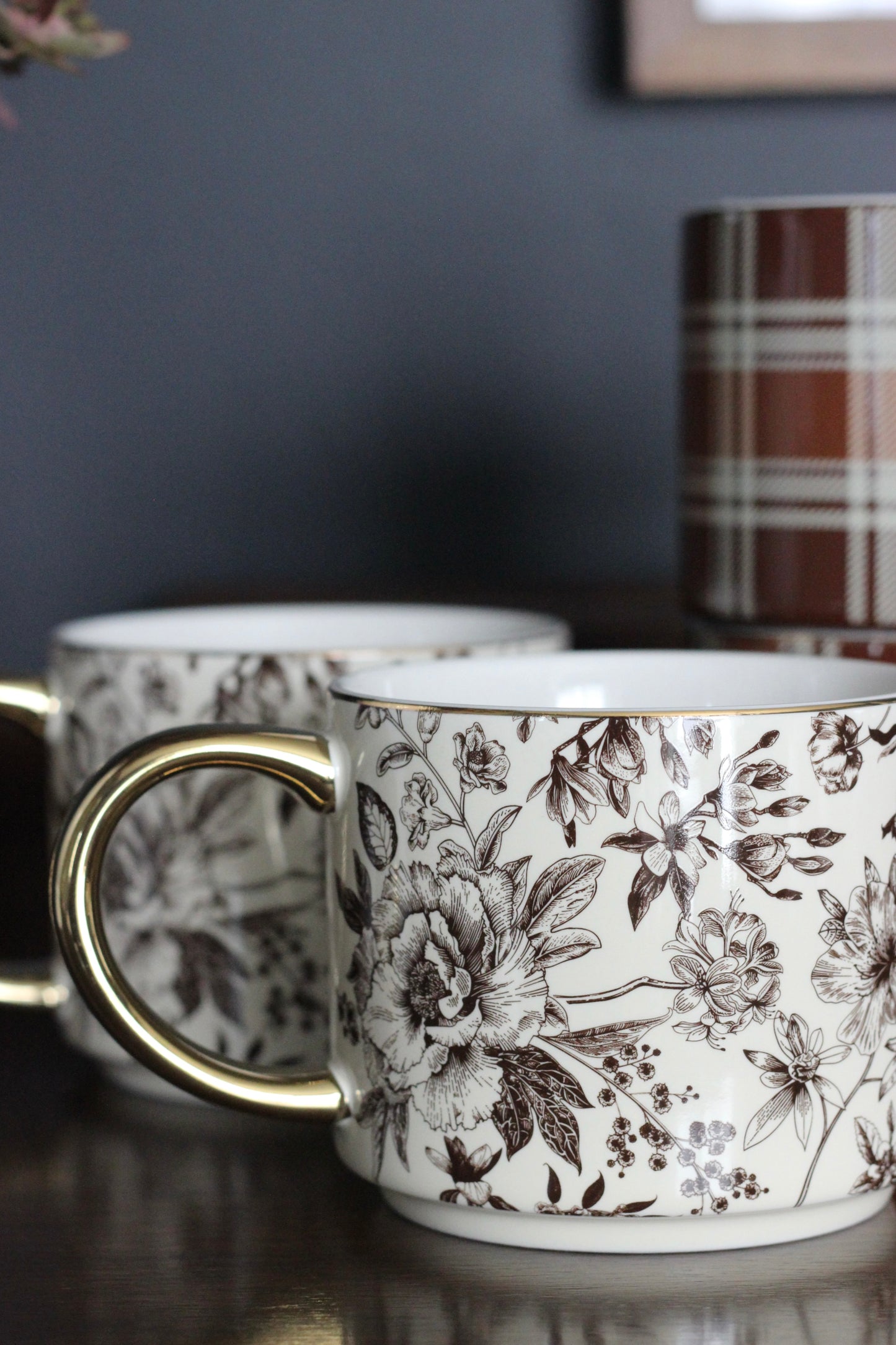 Brown Delft Coffee Mug