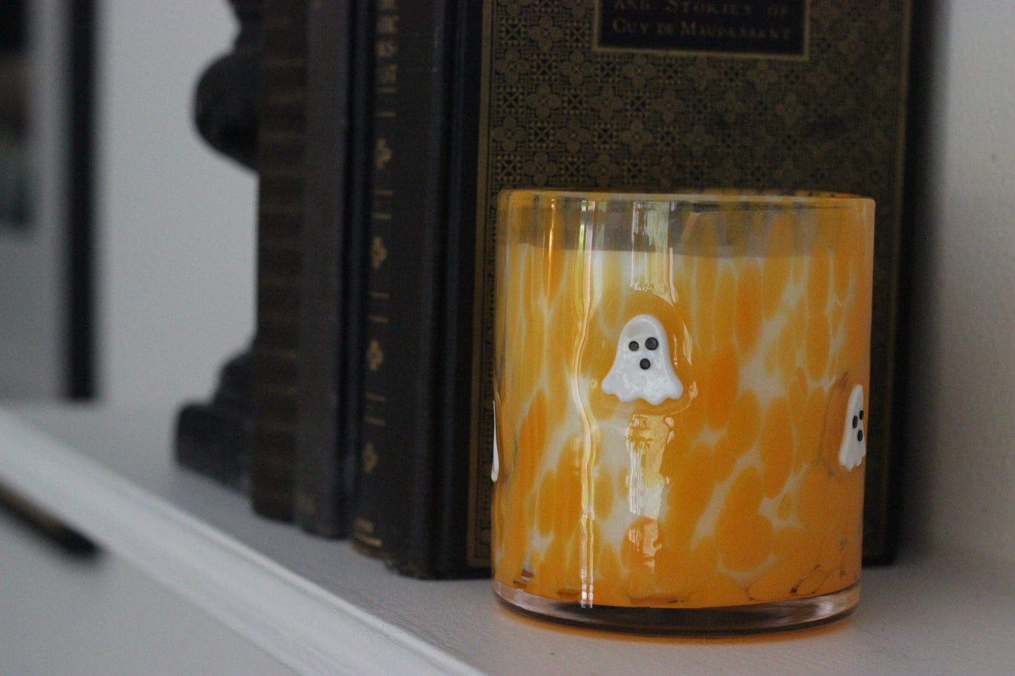 Ghost Icon Confetti Halloween Candle