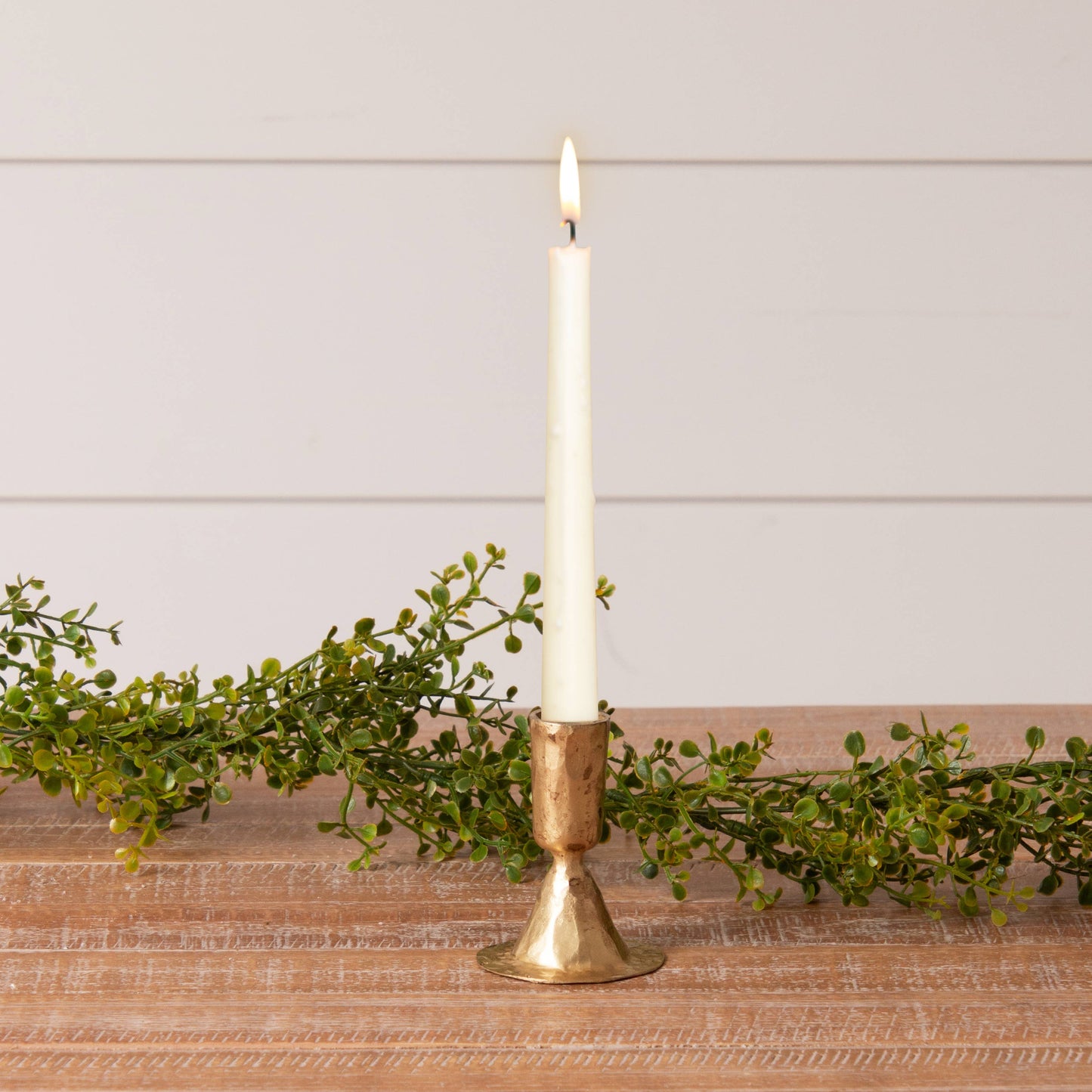 Gold Tone Hammered Candle Holder