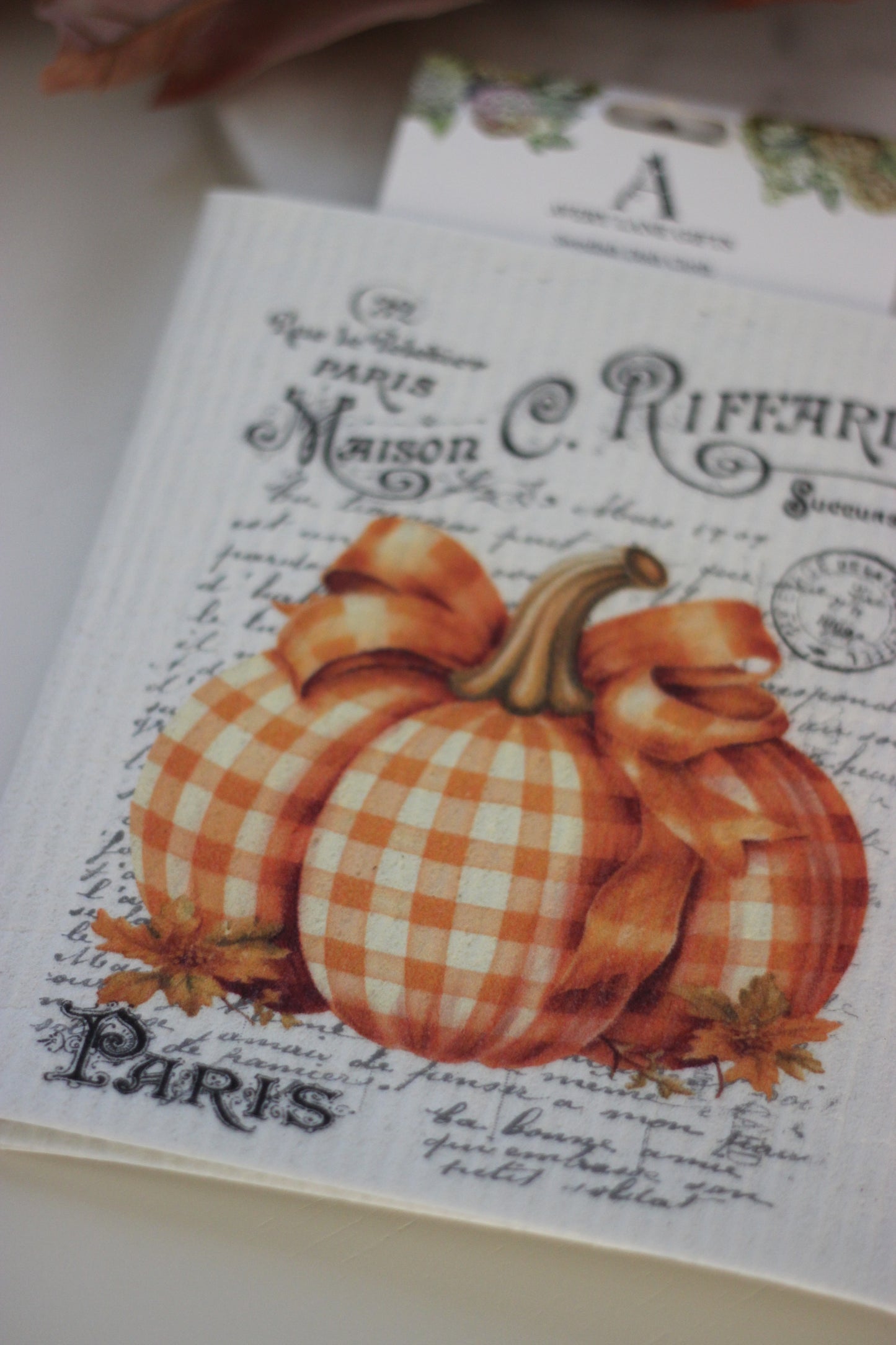 Autumn pumpkin Swedish dishcloths