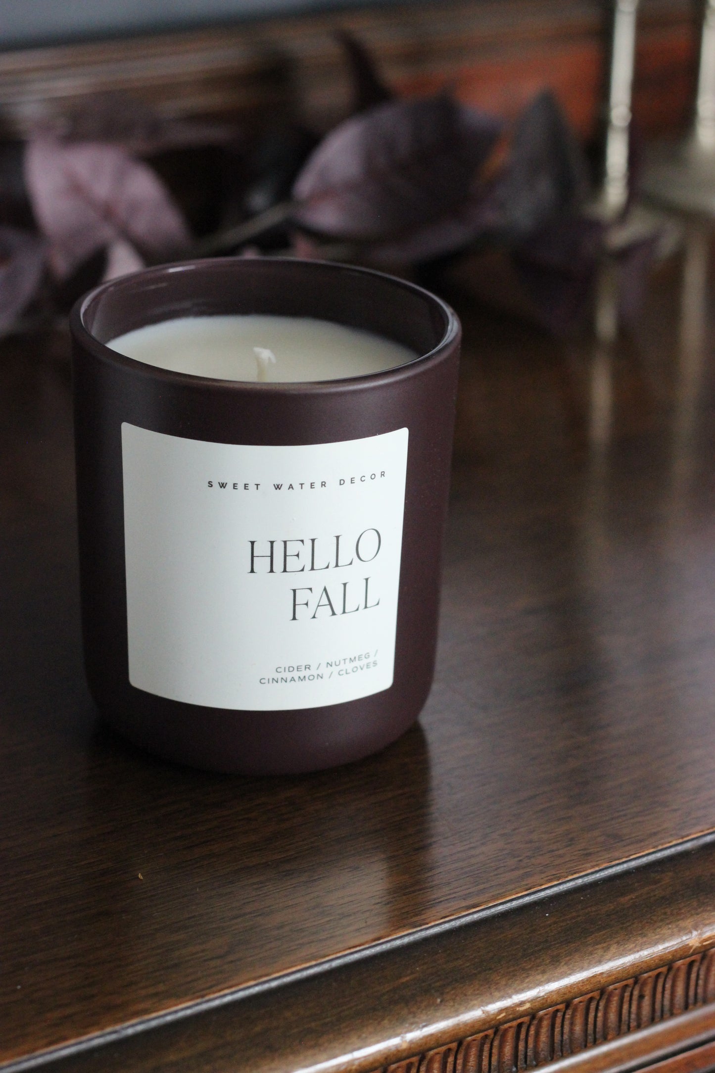 Hello Fall 15 oz Candle | Matte Brown Jar