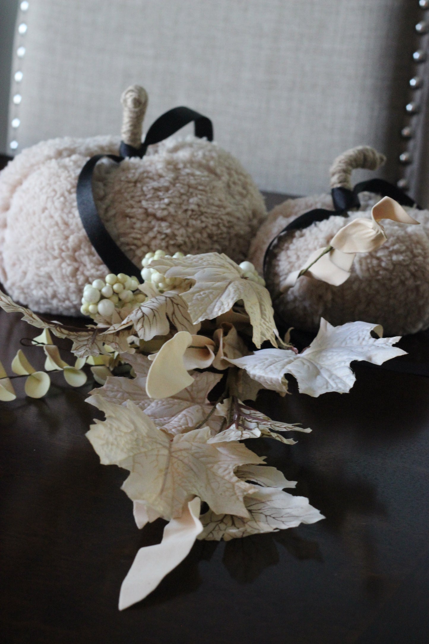 Natural Fall Leaves, Berry Clusters & Eucalyptus Pick