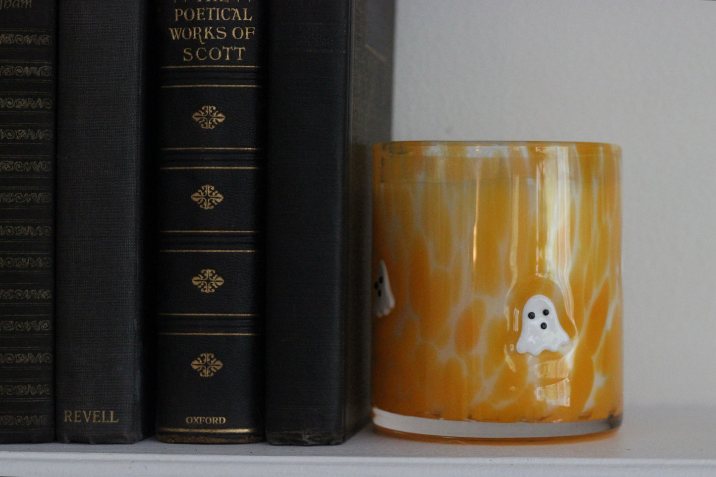 Ghost Icon Confetti Halloween Candle