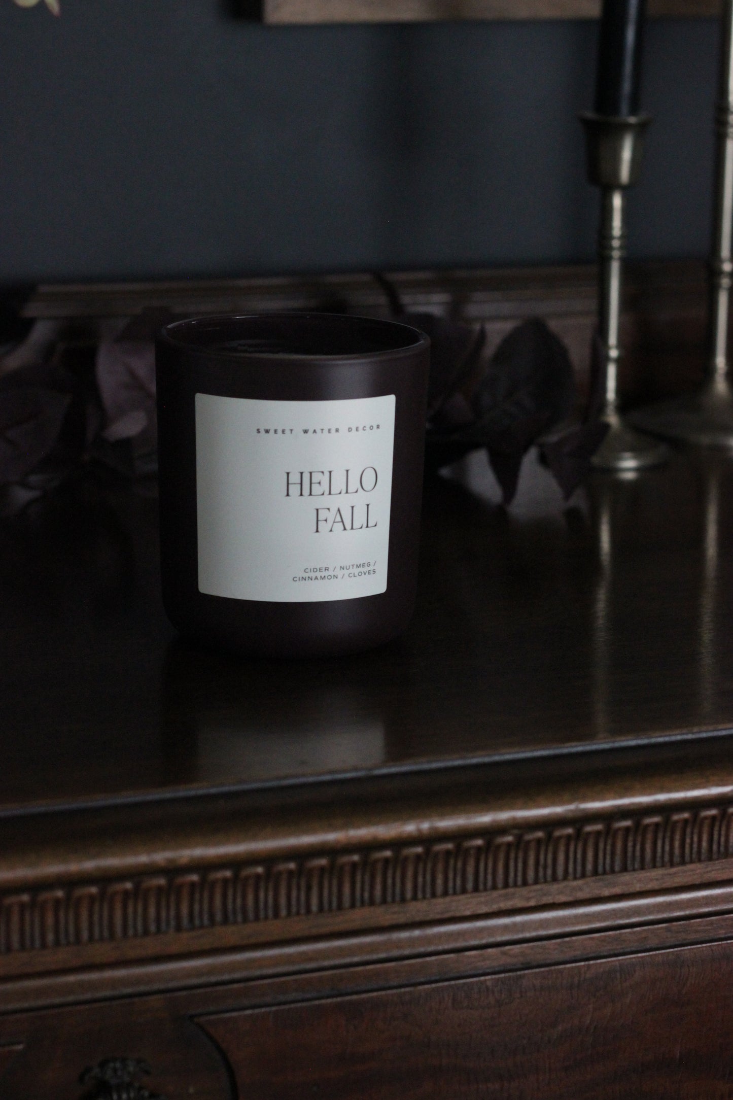 Hello Fall 15 oz Candle | Matte Brown Jar