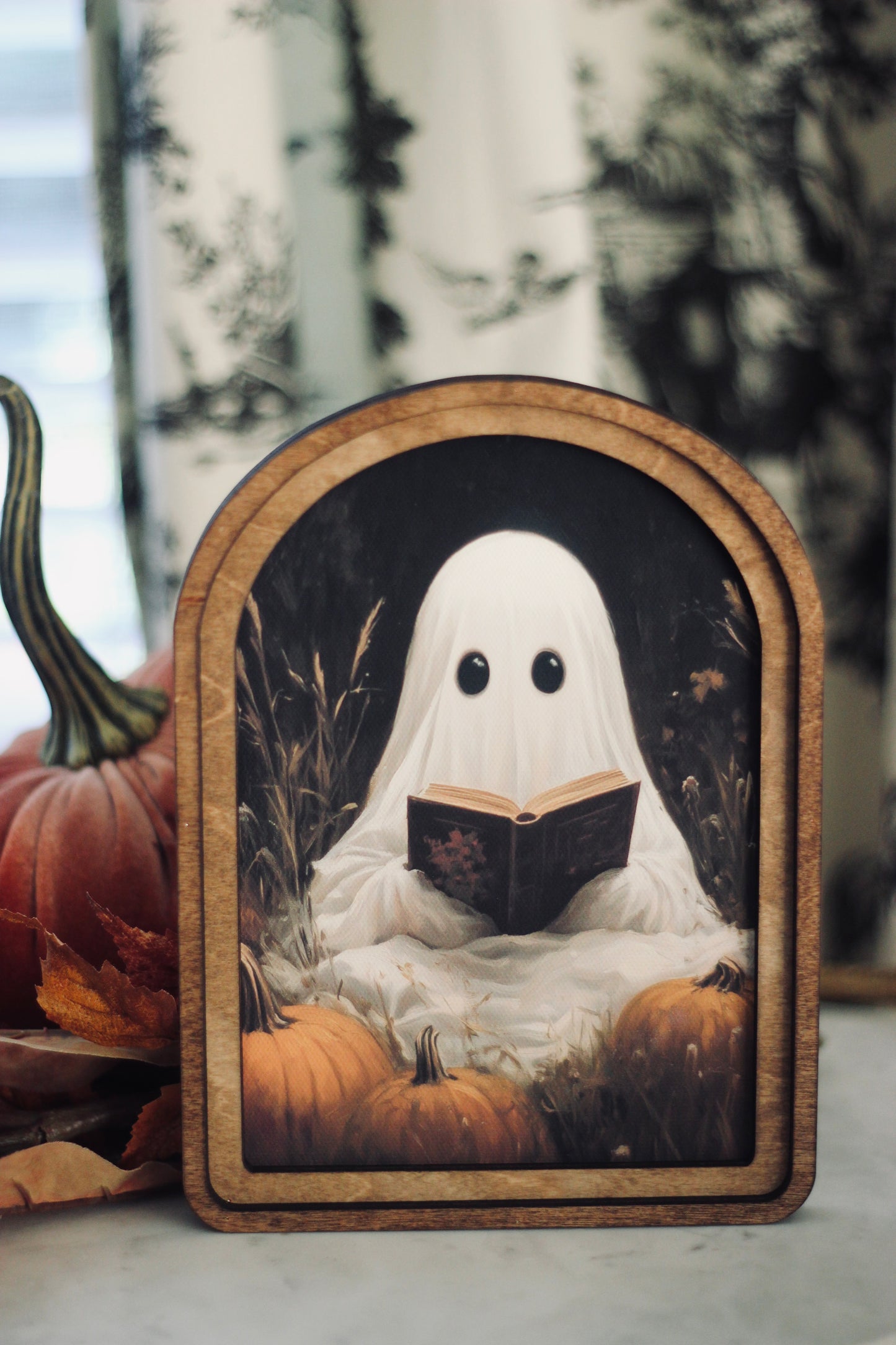 Arch Top Ghost Book Framed Art