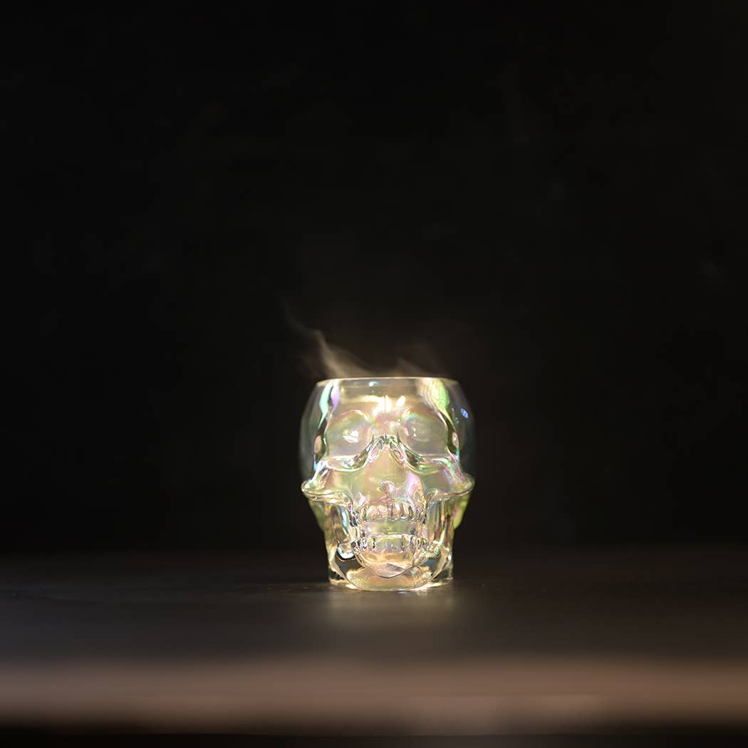 Halloween Skull Candle | Iridescent Glass