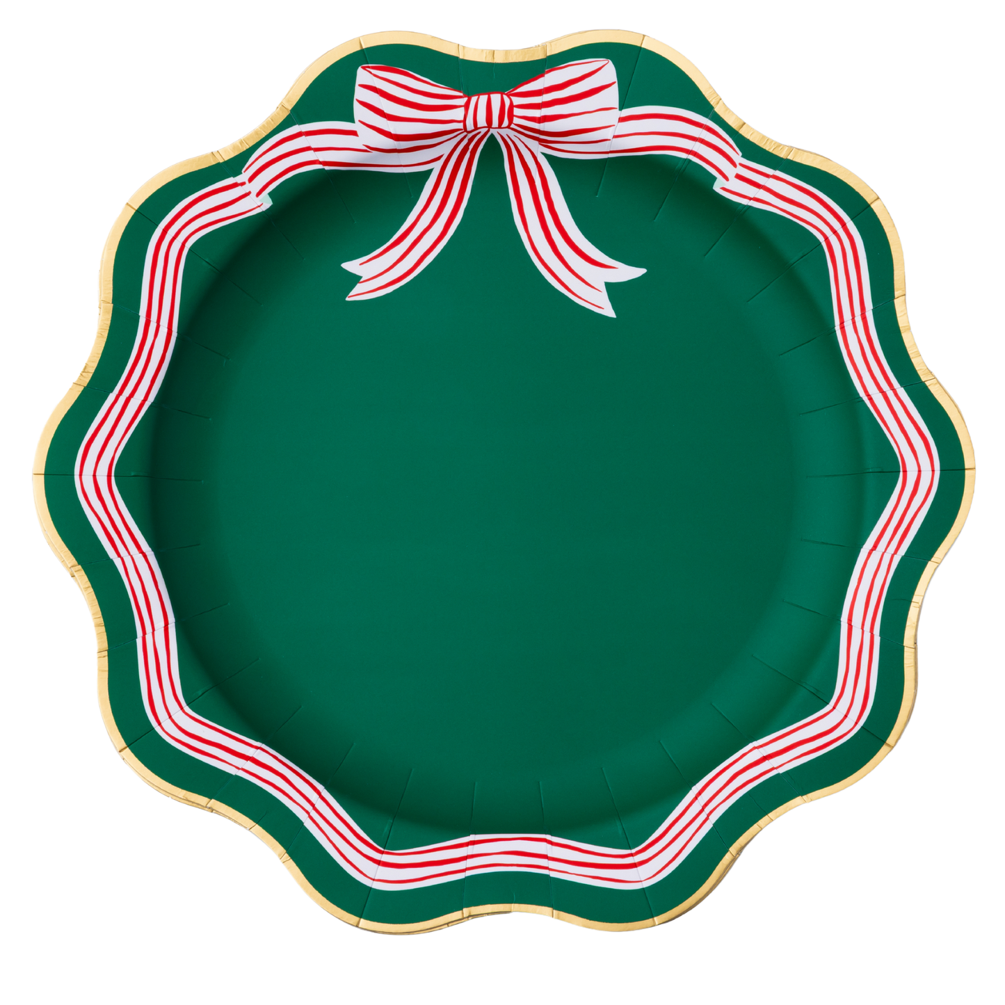 Green & Peppermint Bow Dinner Plates