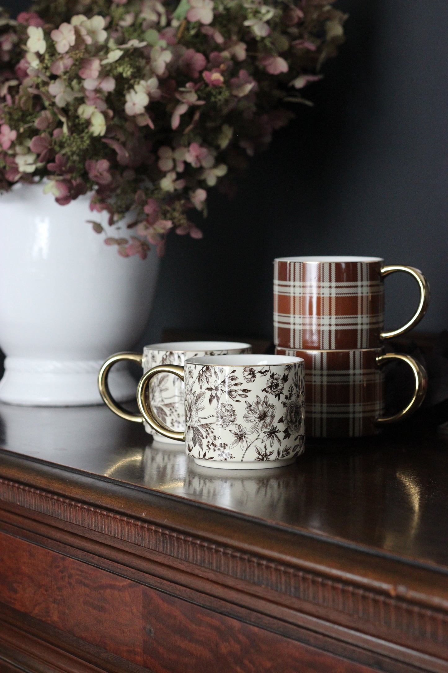 Brown Delft Coffee Mug