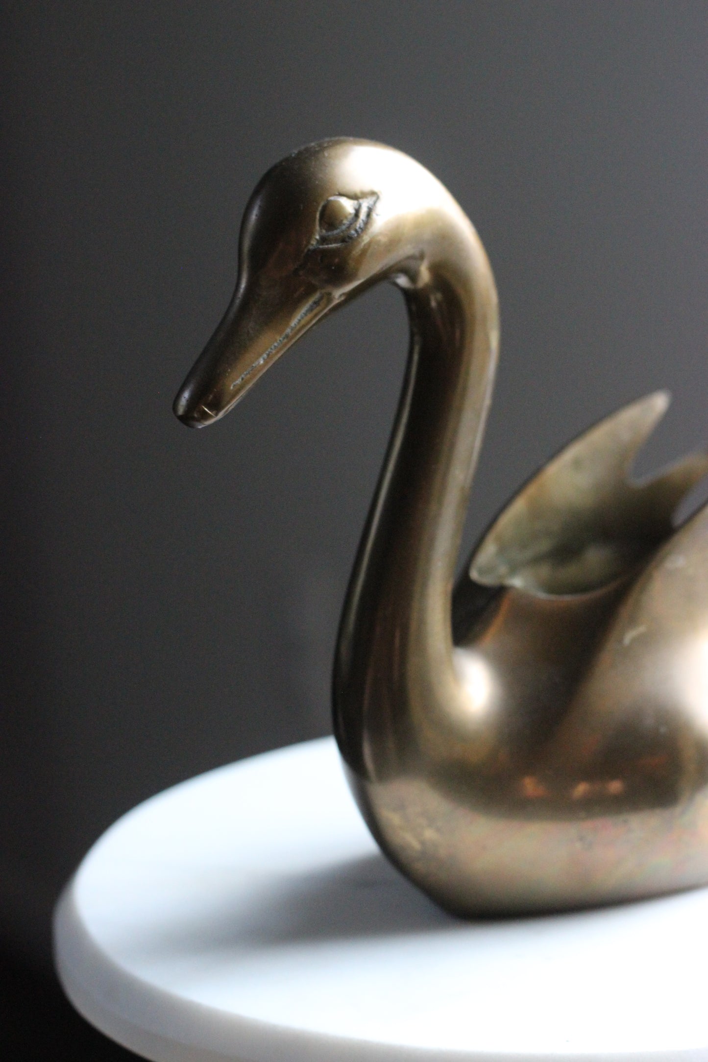 Vintage | Brass Swan