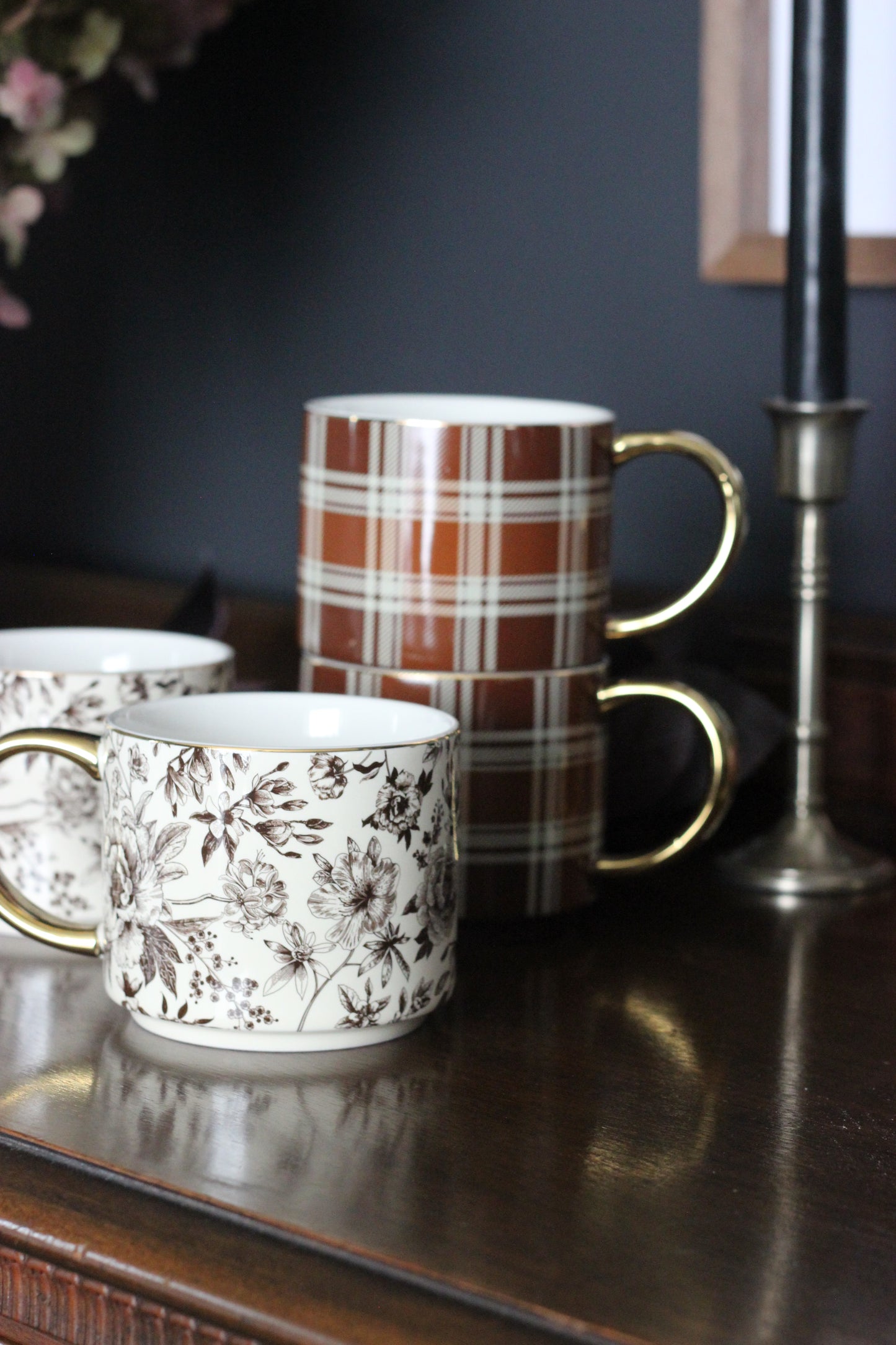 Brown Plaid Coffee Mug