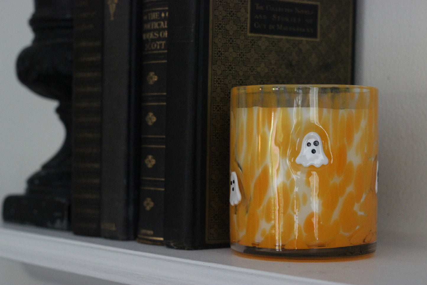 Ghost Icon Confetti Halloween Candle