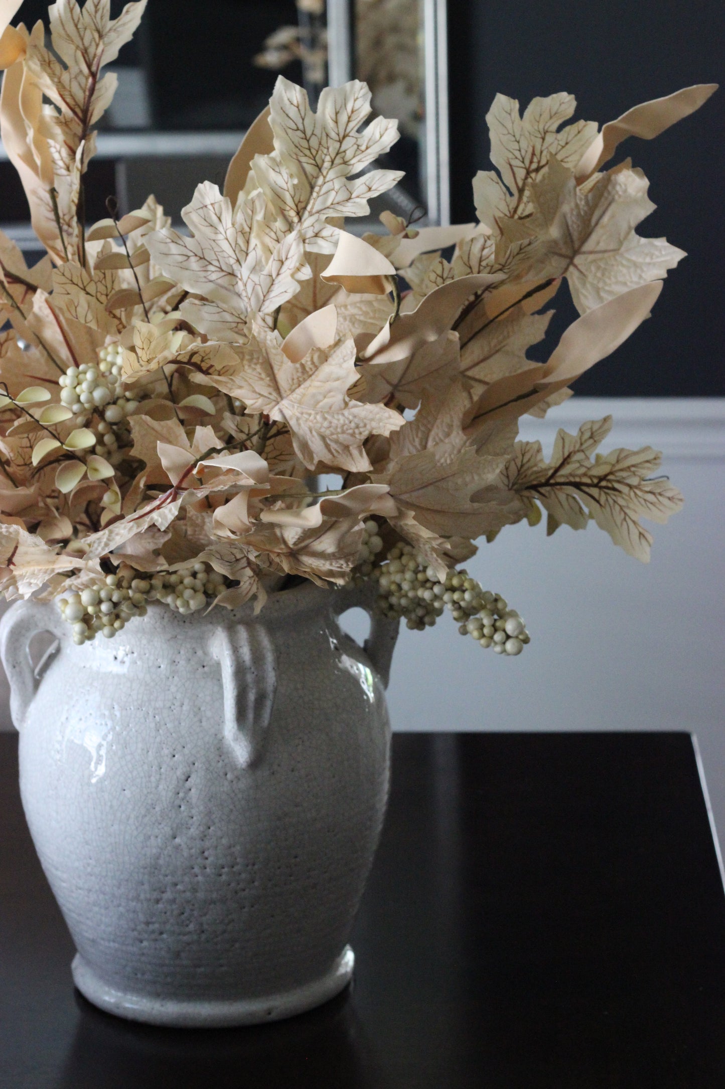 Natural Fall Leaves, Berry Clusters & Eucalyptus Pick
