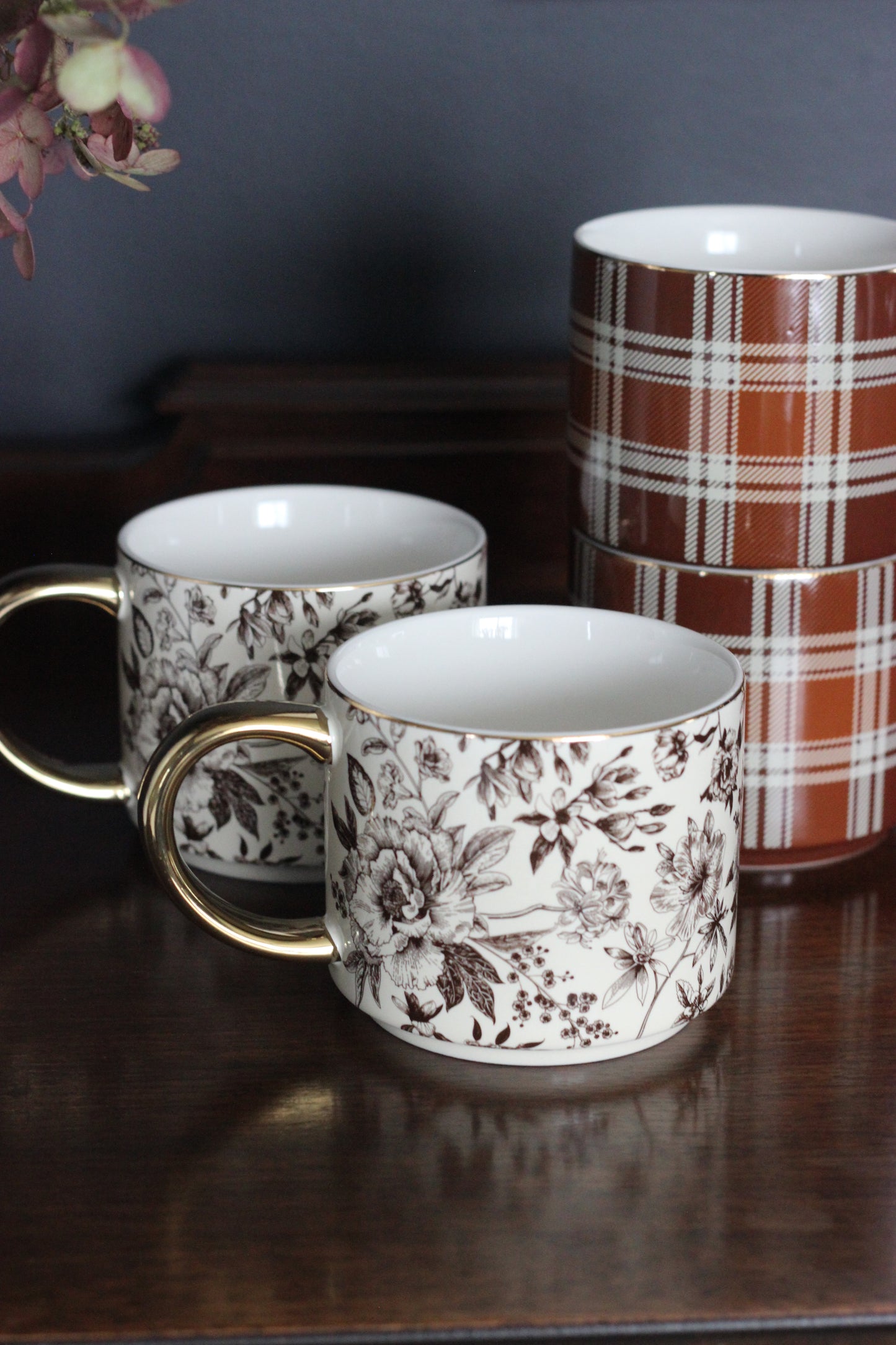 Brown Delft Coffee Mug