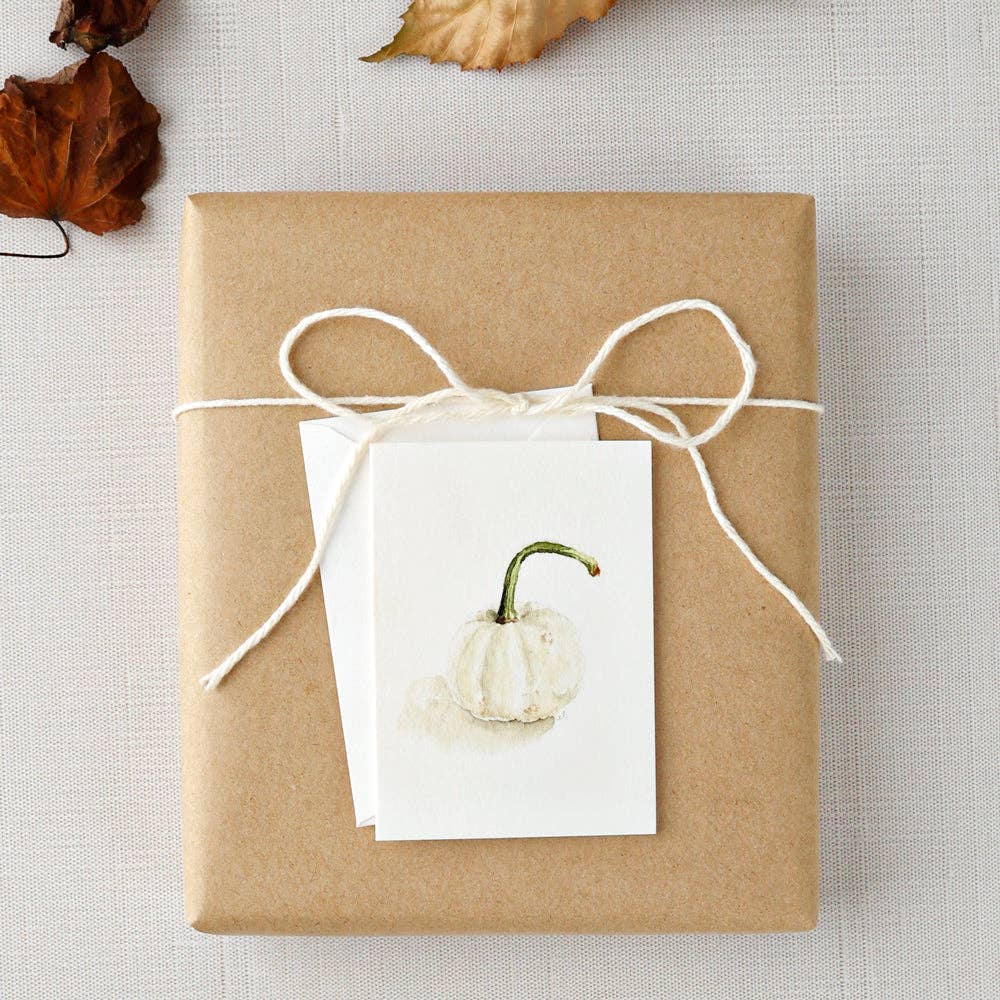 Mini Notecard | White Pumpkin