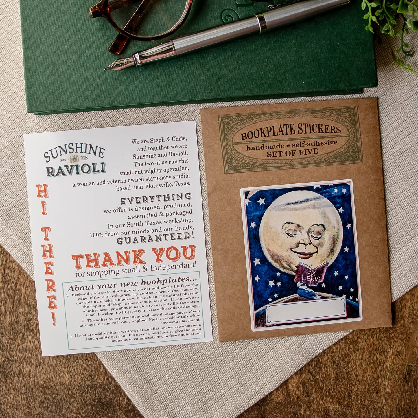 Bookplate Stickers | Sepia Oak