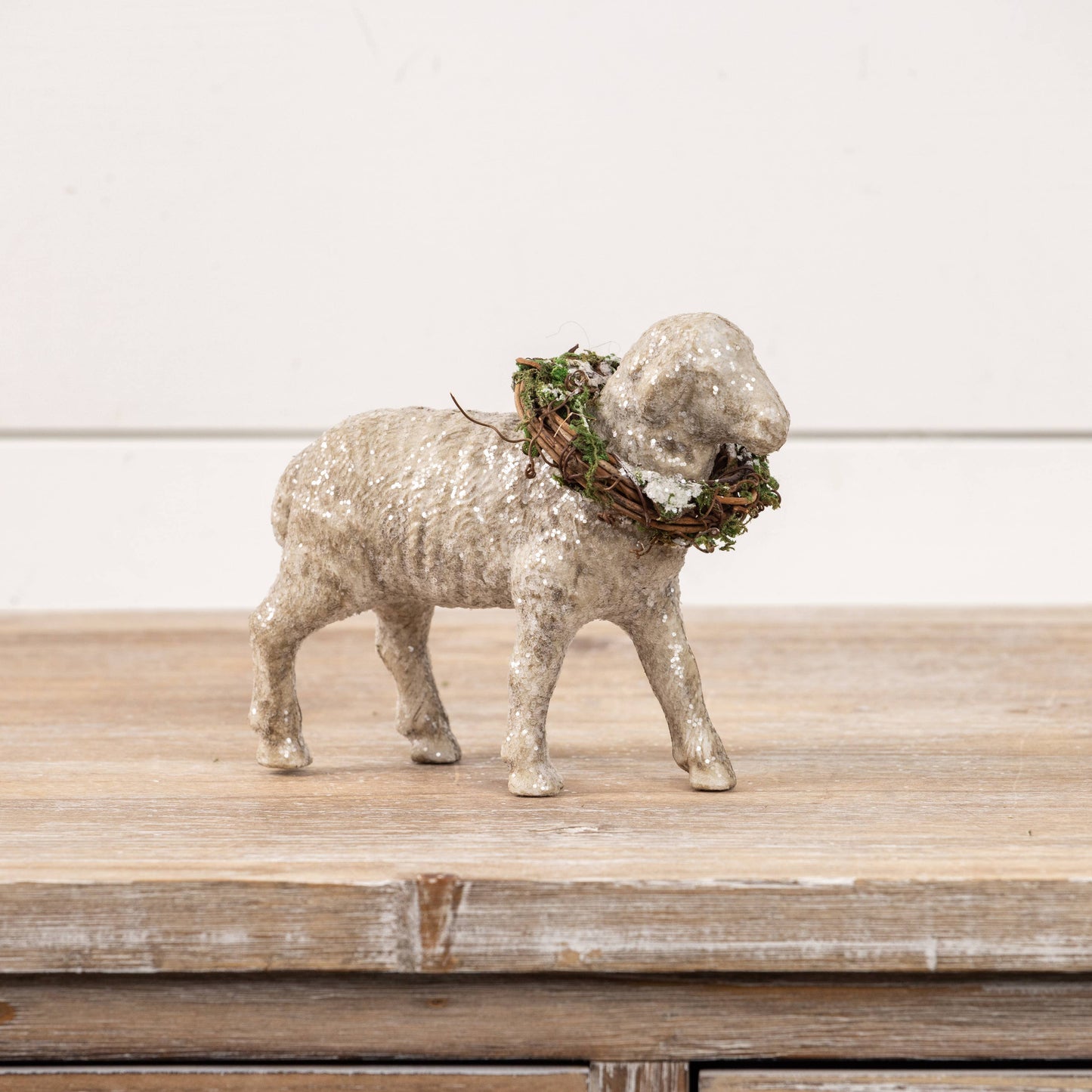 Sheep with Wreath Figure