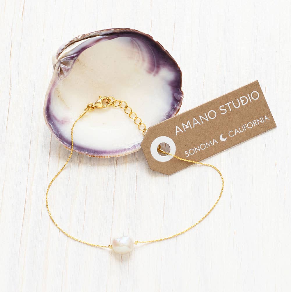 Single Freshwater Pearl Chain Bracelet