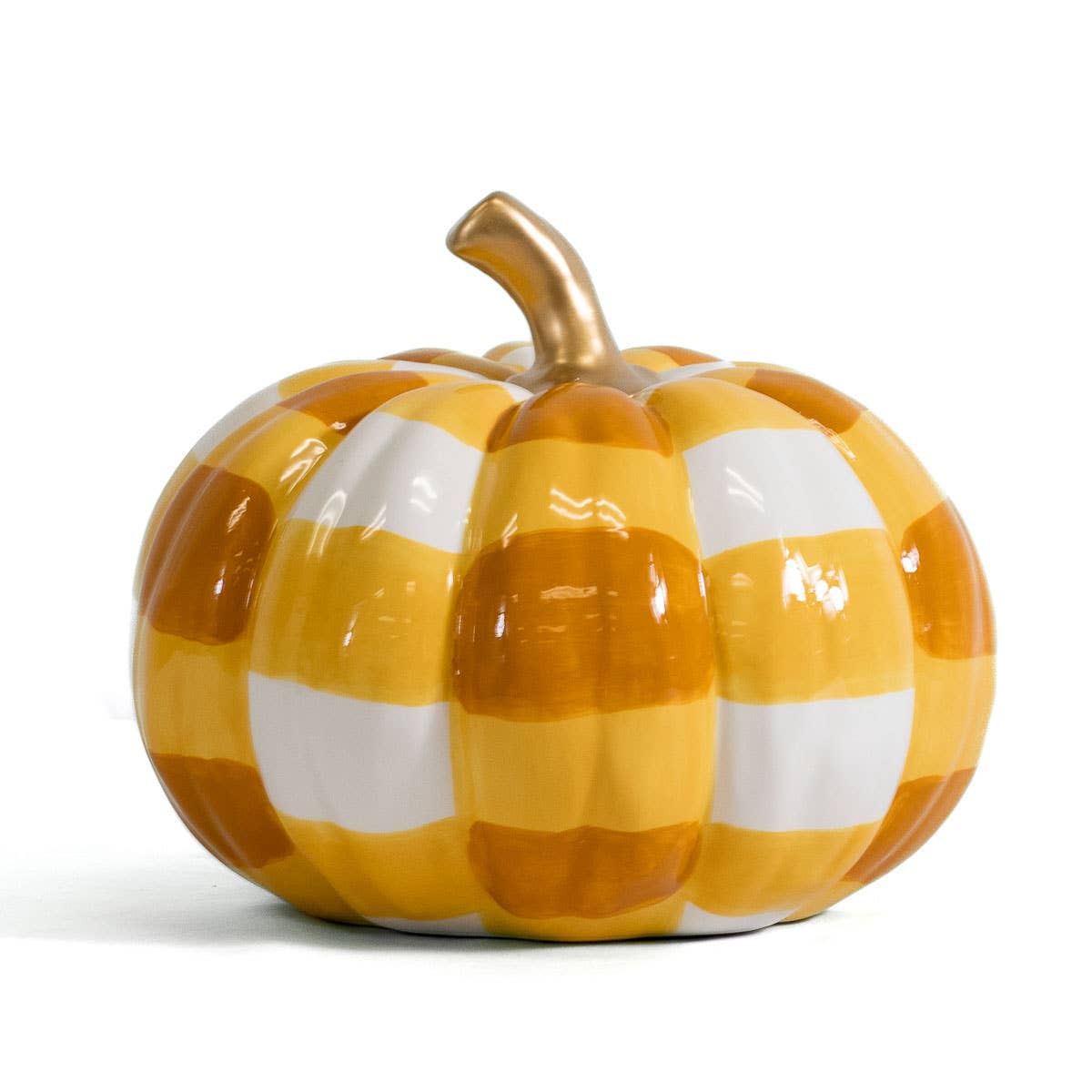 Aiden Pumpkin Décor | White/Orange | 7x5.5