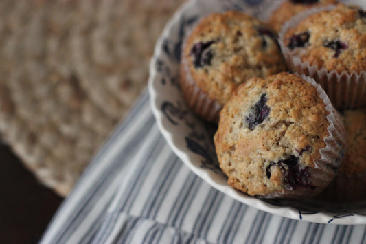 Blueberry + Oatmeal Muffins