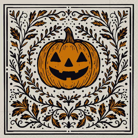 Halloween | Pumpkin Poe Cocktail Napkins