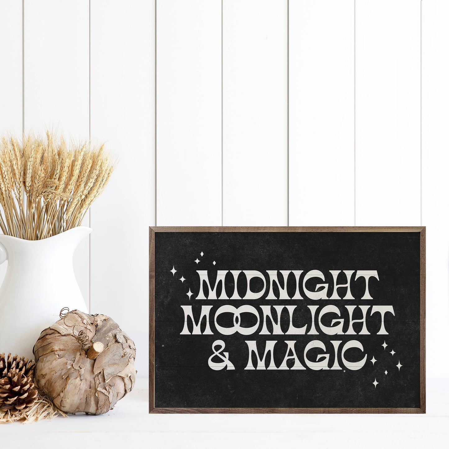 Midnight Moonlight And Magic Black | Wood Sign