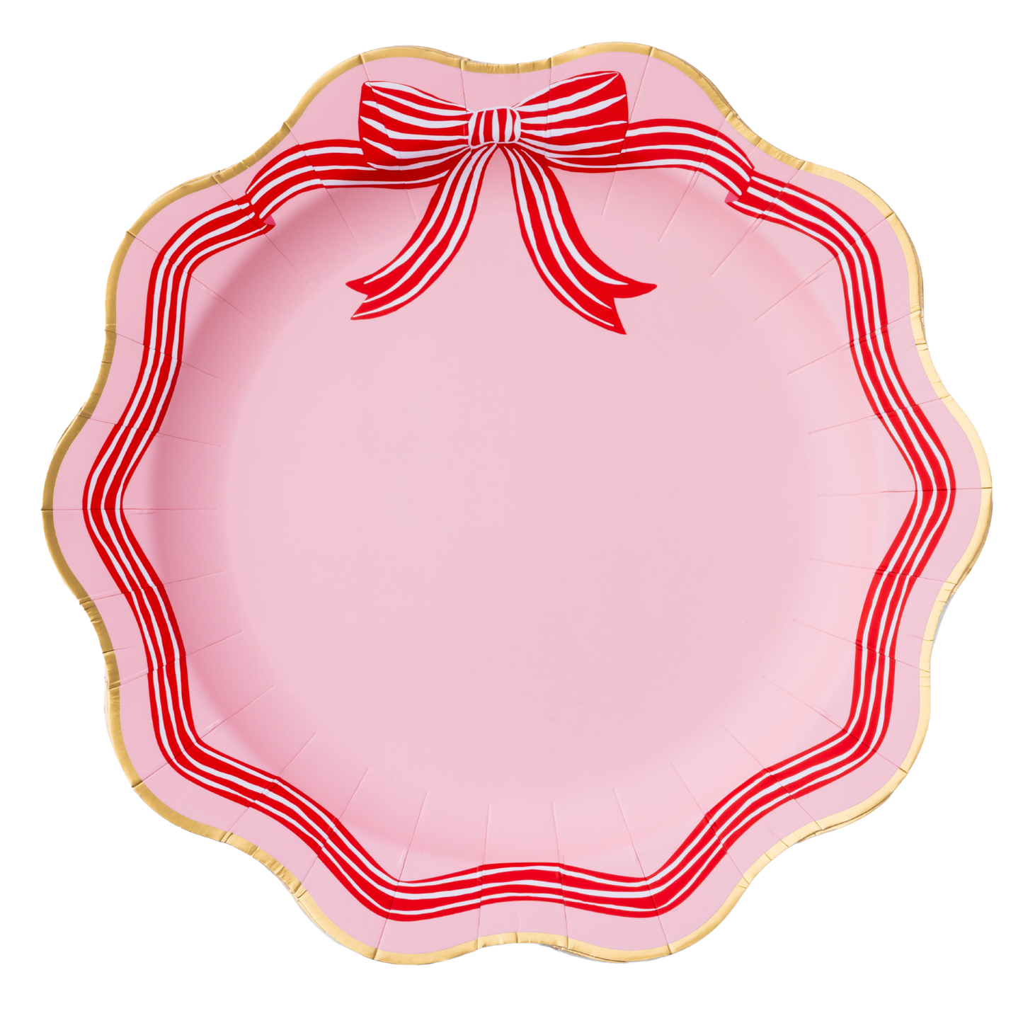 Pink Peppermint Bow Dinner Plates