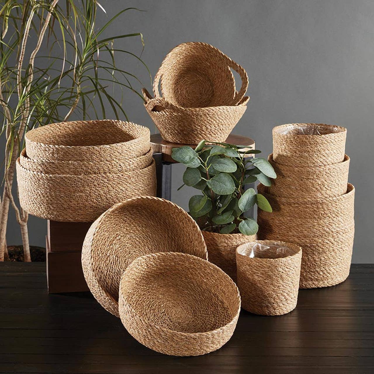 Seagrass Decor Baskets S/3