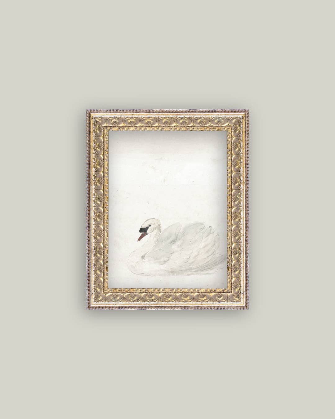 Swan Framed Antique Art