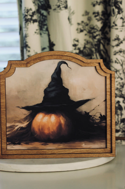 Arch Provincial | Halloween Pumpkin Witch Hat Framed Art