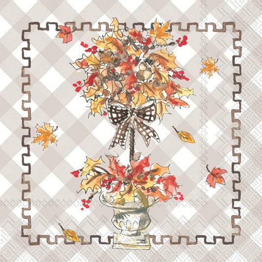 Paper Cocktail Napkins Pack of 20 Topiary Leaves Fall