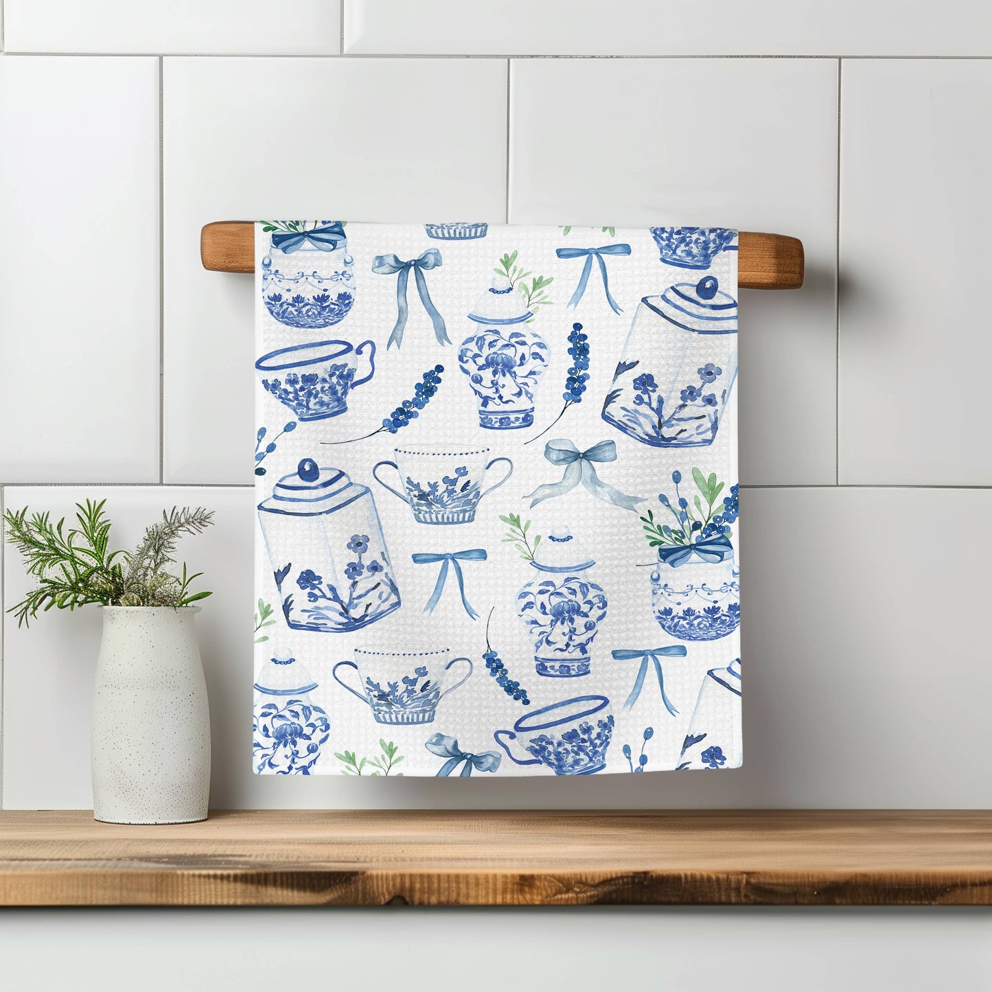 Chinoiserie Floral Kitchen Towel