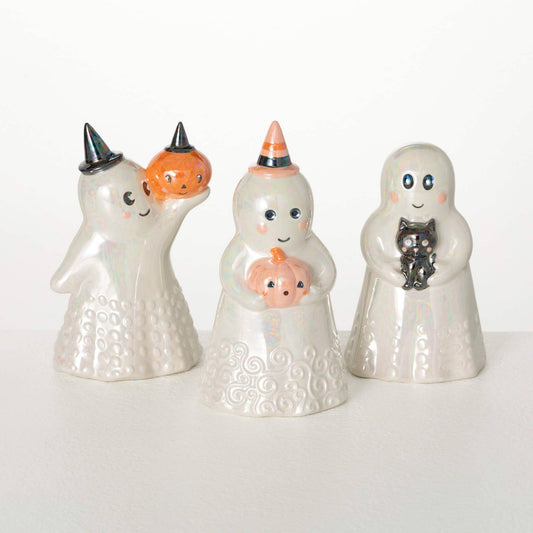 Pearlized Ghost Figurine | Set of 3