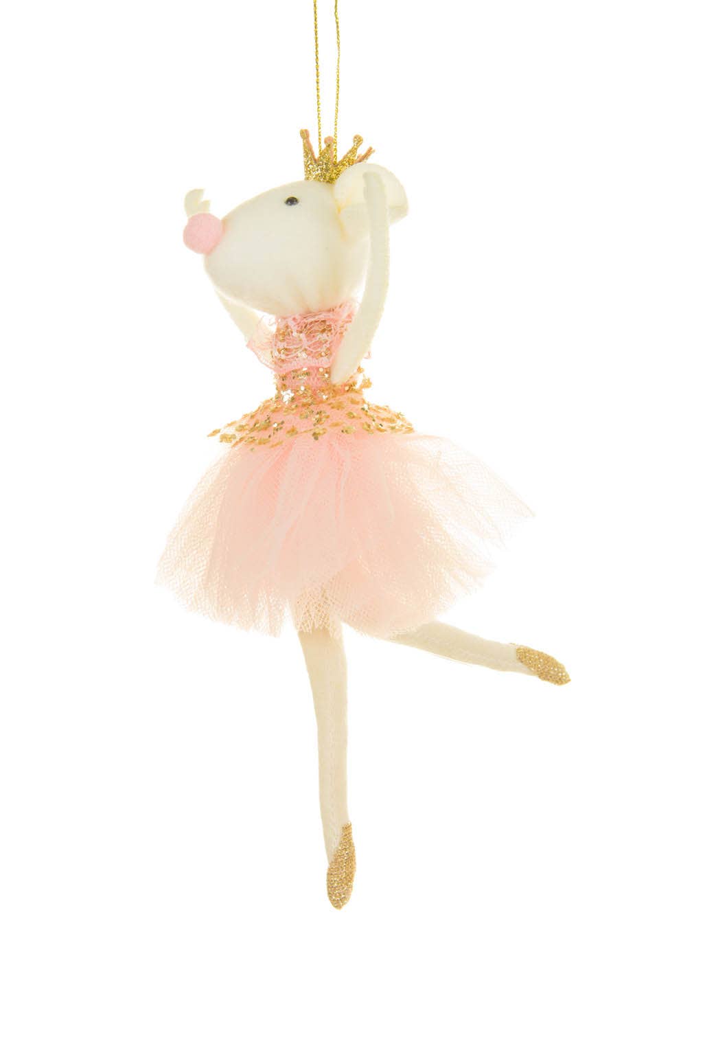 Dancing Pink Ballerina Mouse Ornament