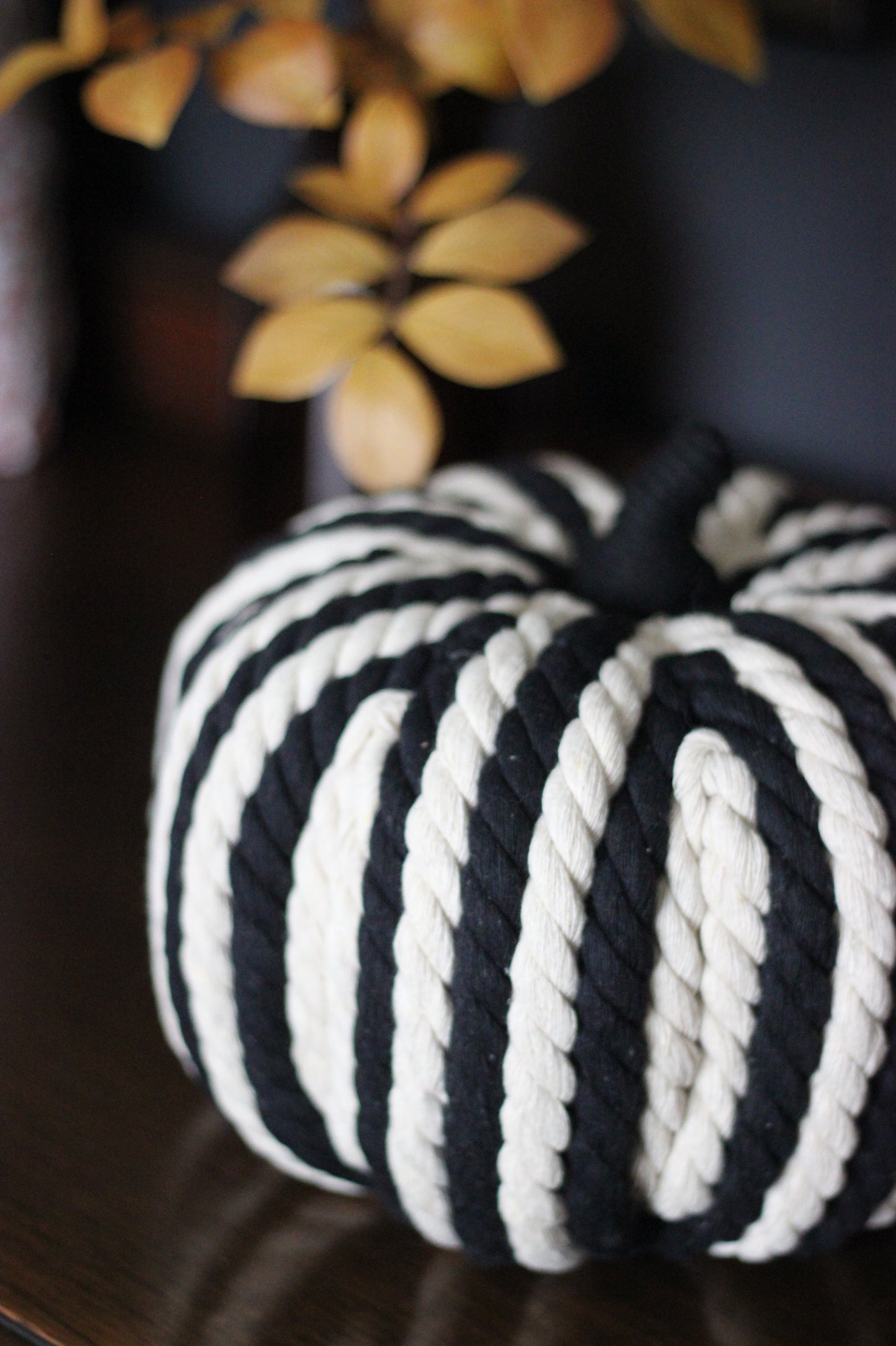 Pumpkin | Handcrafted Black & Cream Stripe | Halloween