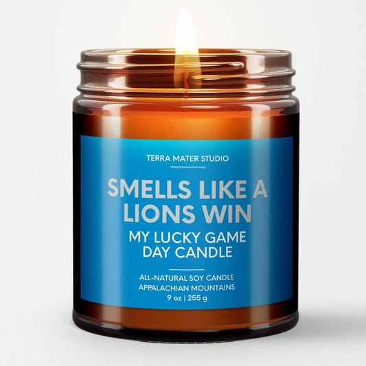 Smells Like A Lions Win Lucky Game Day Candle | Detroit Lions