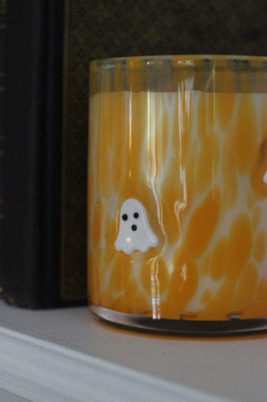 Ghost Icon Confetti Halloween Candle