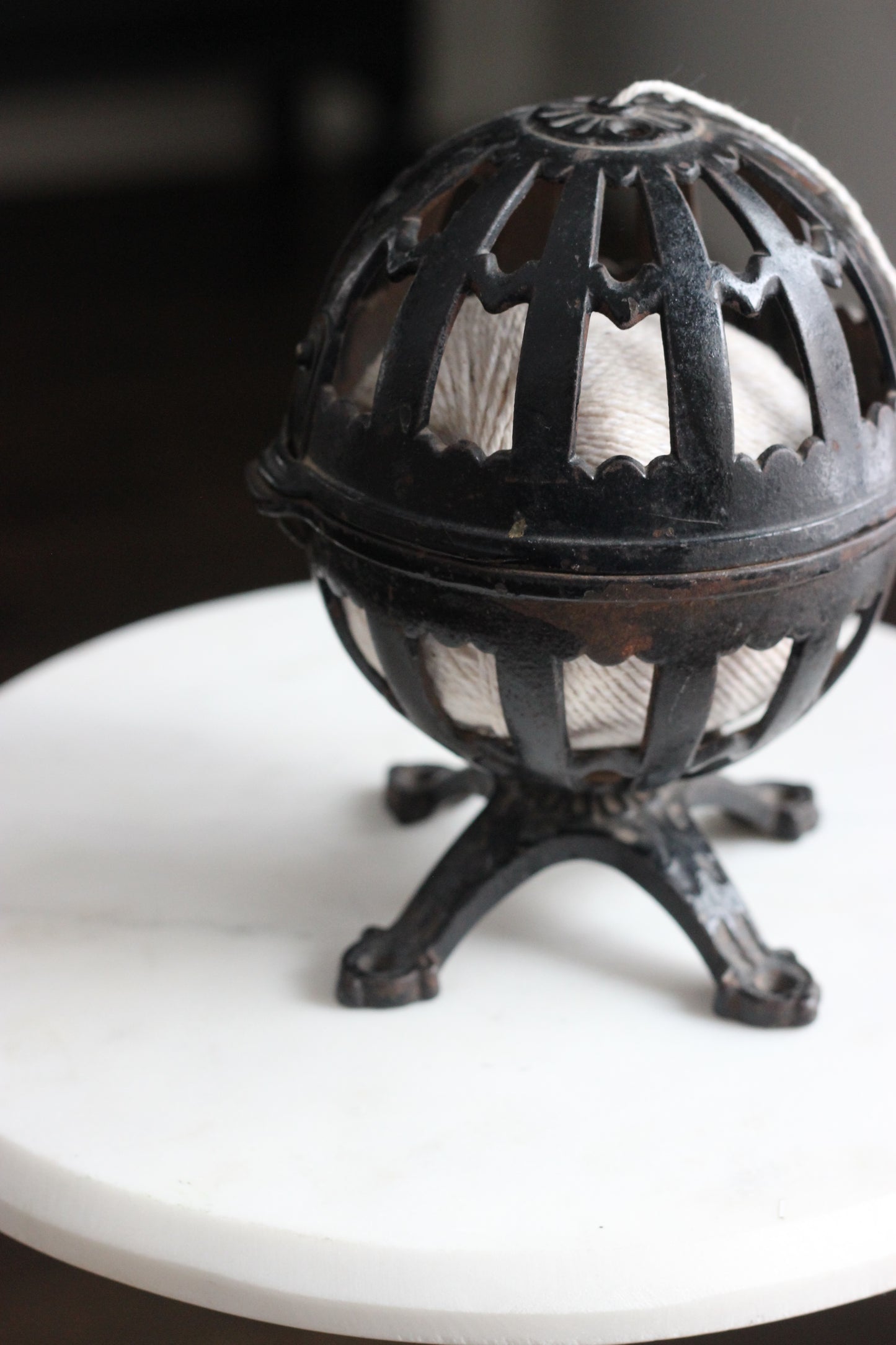 Found | Cast Iron Pedestal String Holder