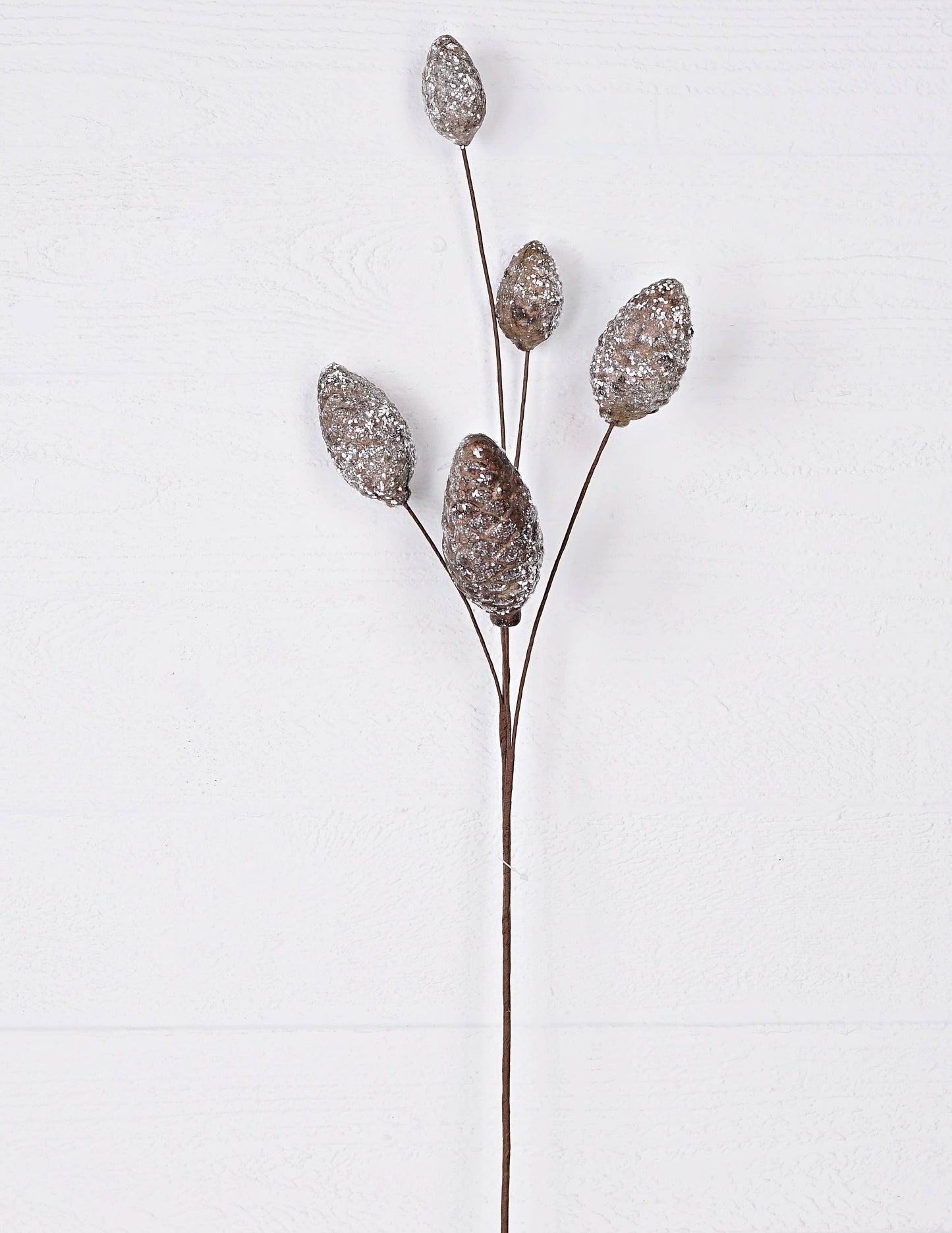 Snowy Bulb Pinecone Spray