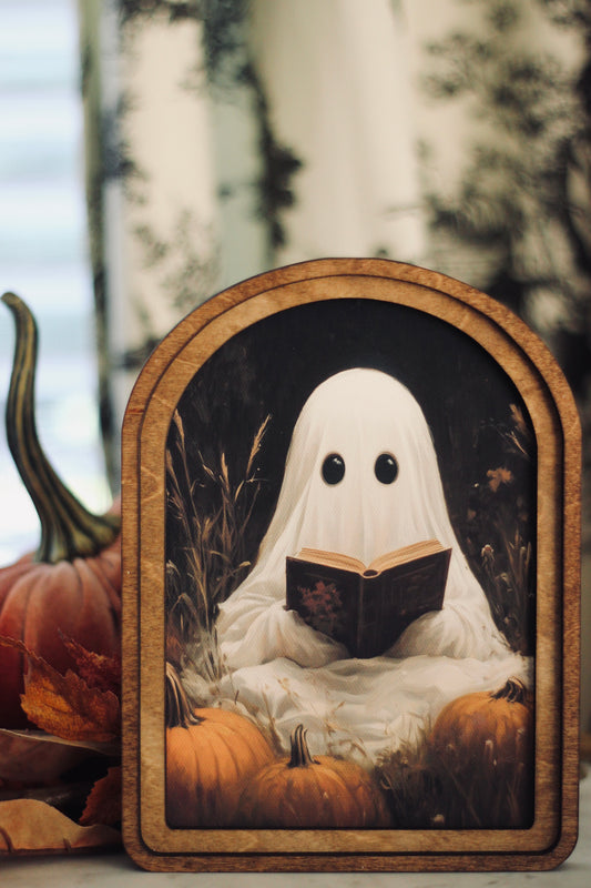 Arch Top Ghost Book Framed Art