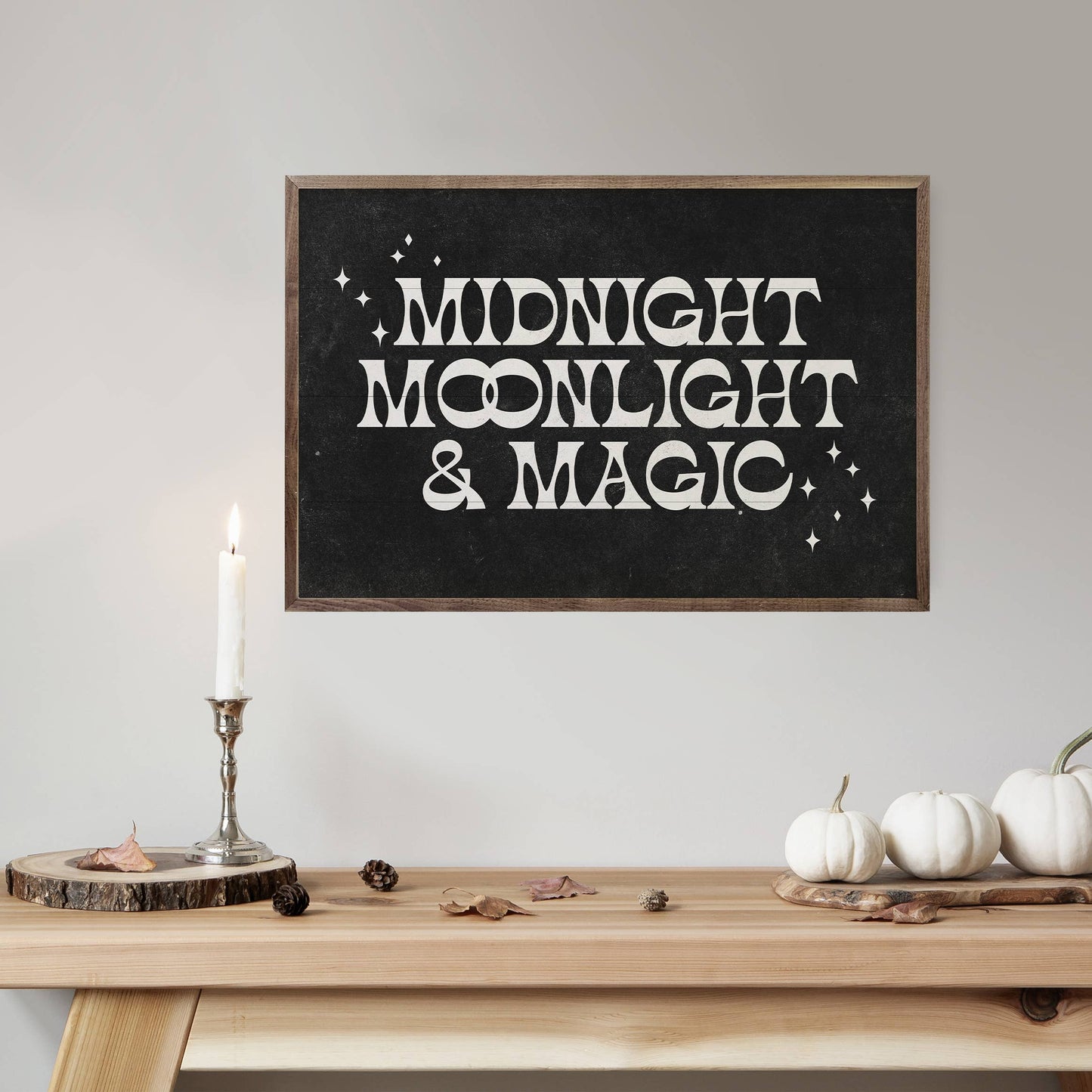 Midnight Moonlight And Magic Black | Wood Sign