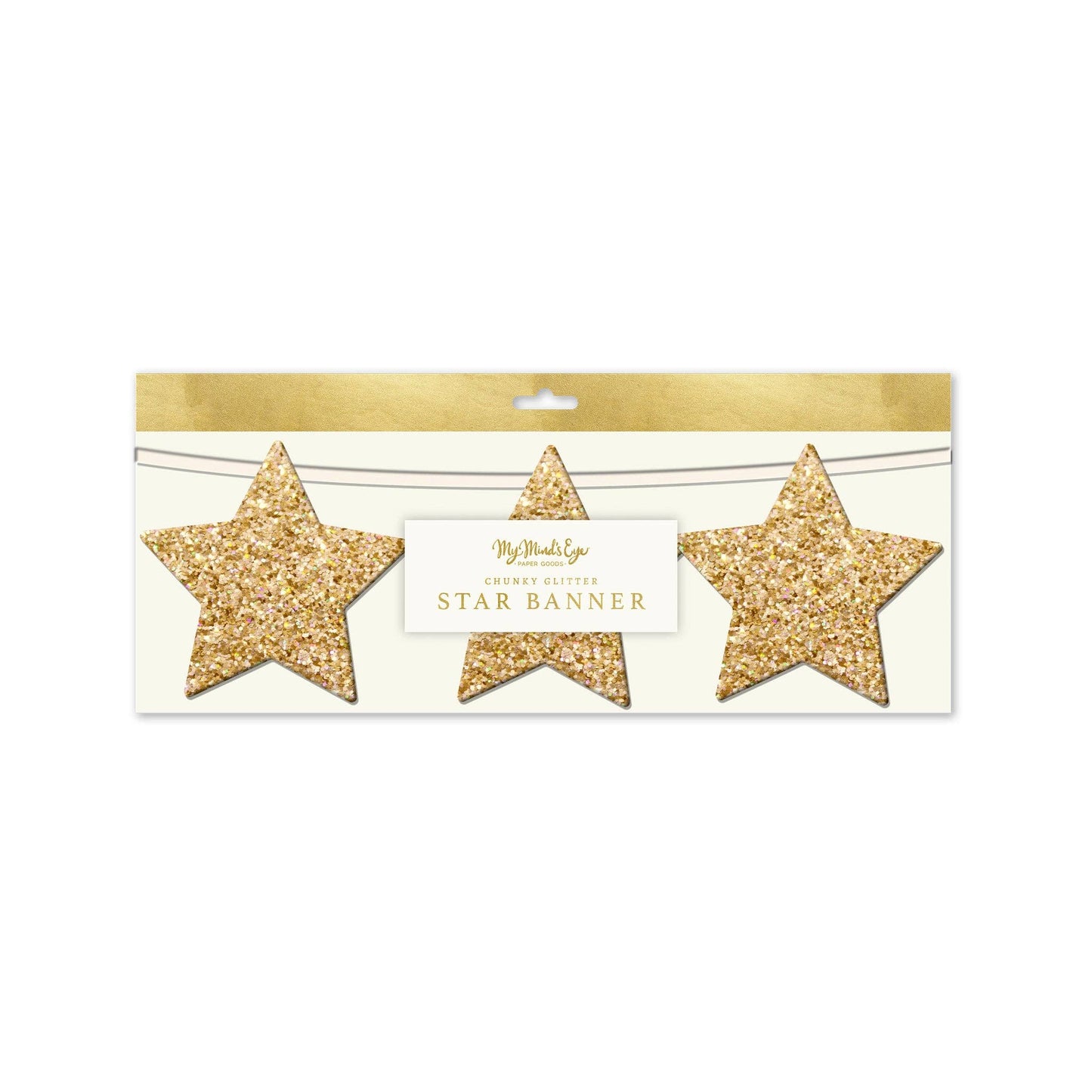 Chunky Gold Glitter Star Banner