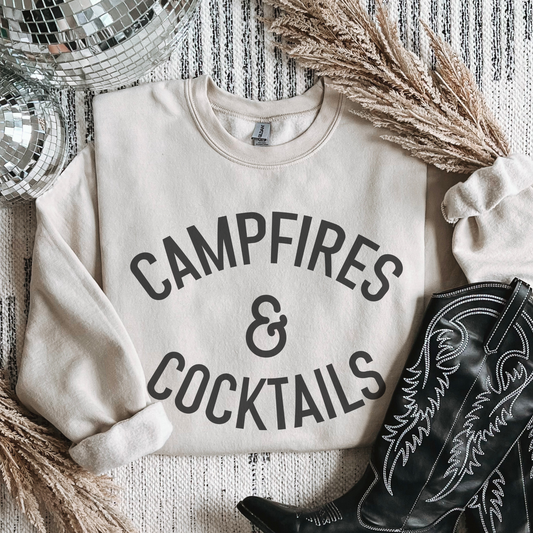 Campfires and Cocktails Crewneck Sweatshirt