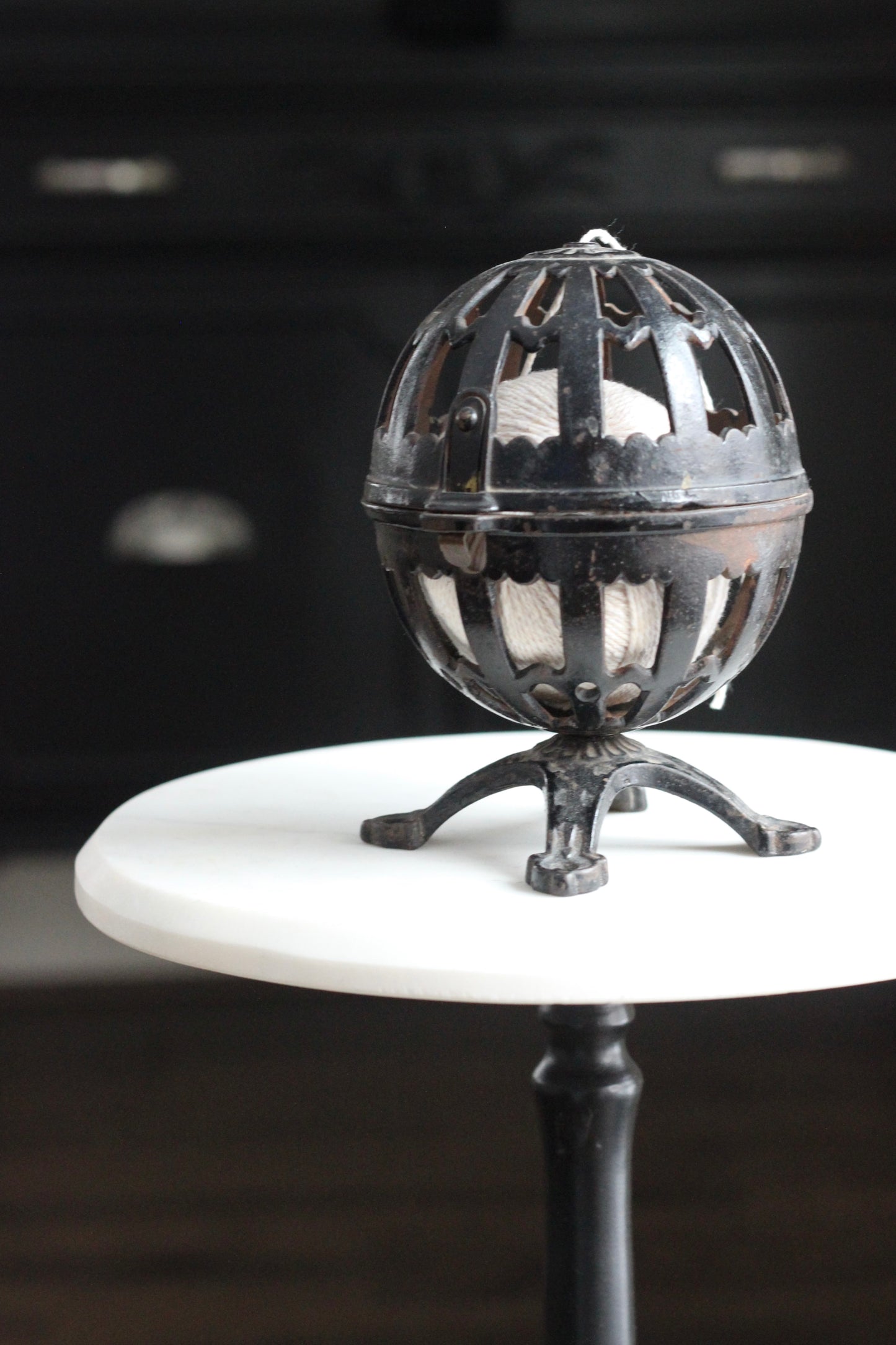 Found | Cast Iron Pedestal String Holder