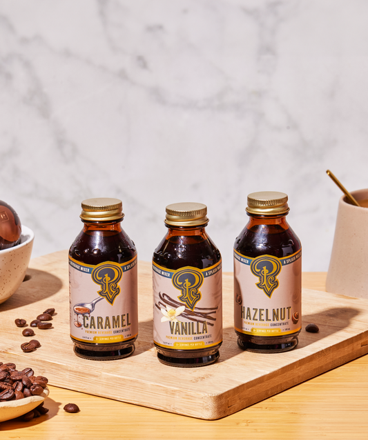 Coffee Syrups Set | Vanilla, Hazelnut, & Caramel.