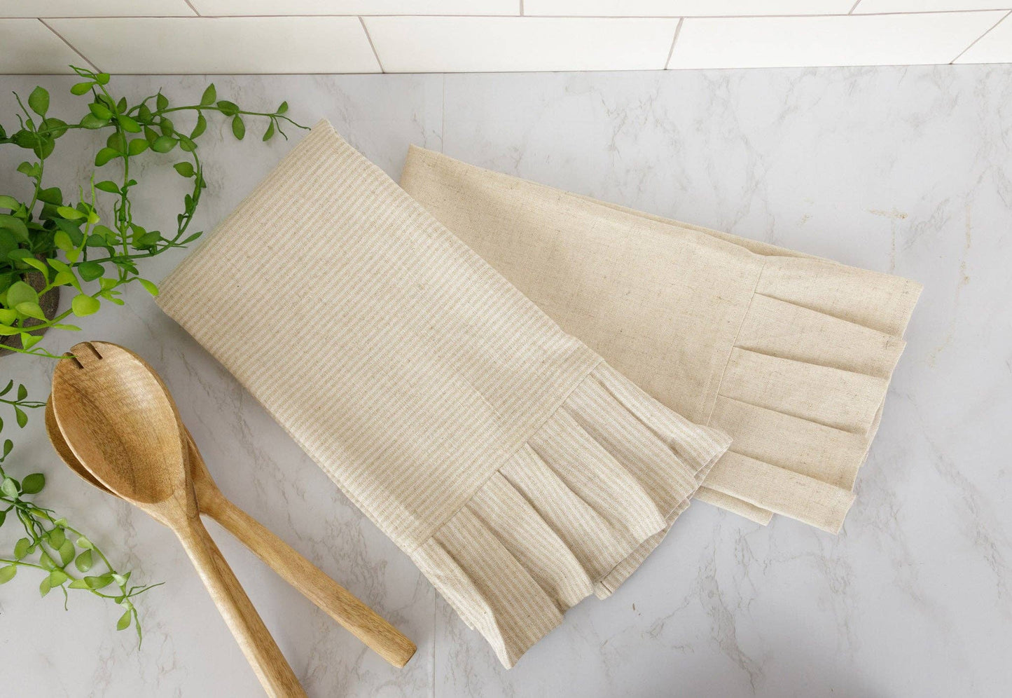 Ruffle Natural Tea Towels