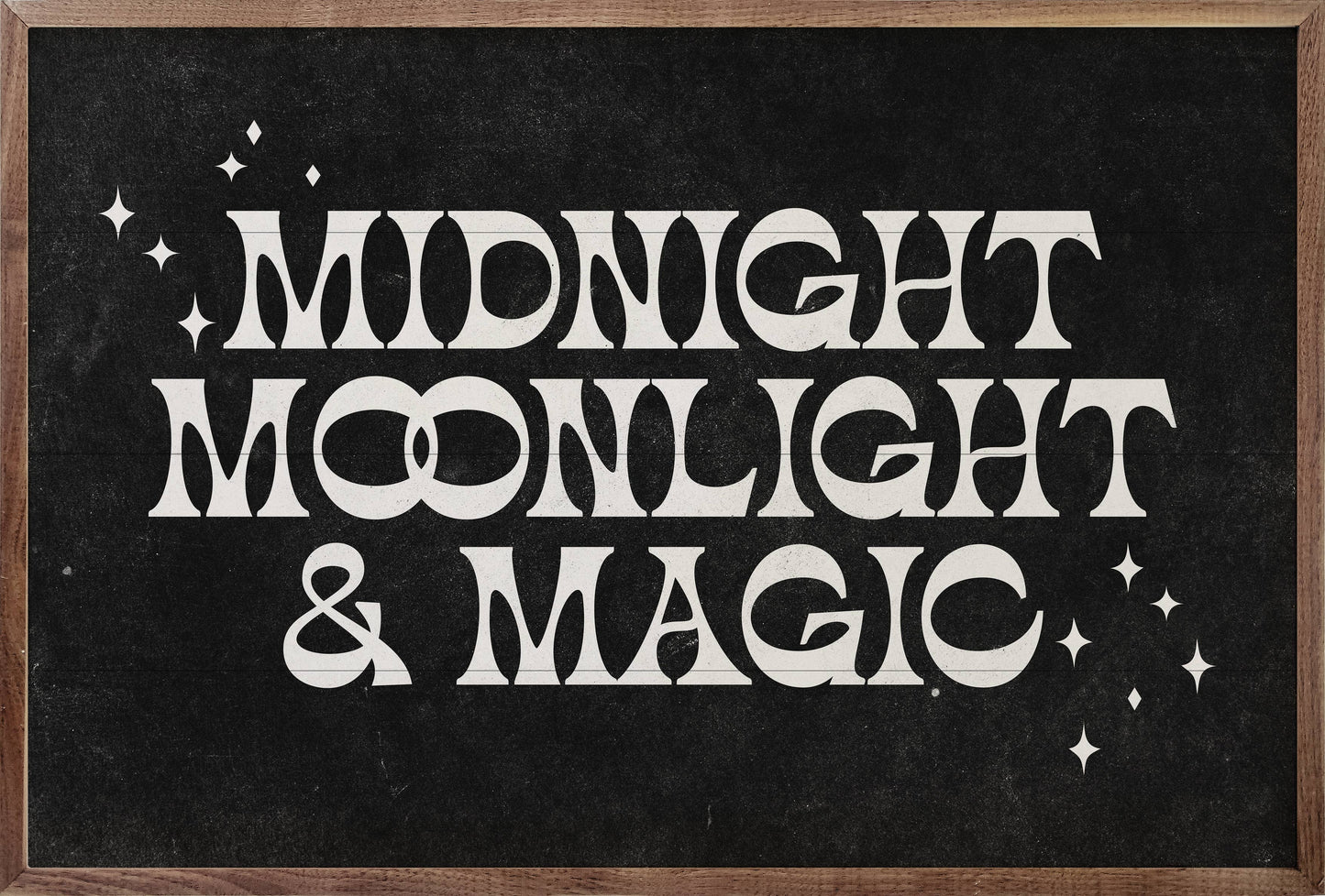 Midnight Moonlight And Magic Black | Wood Sign