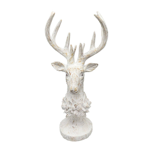Whitewashed Deer Head Stand