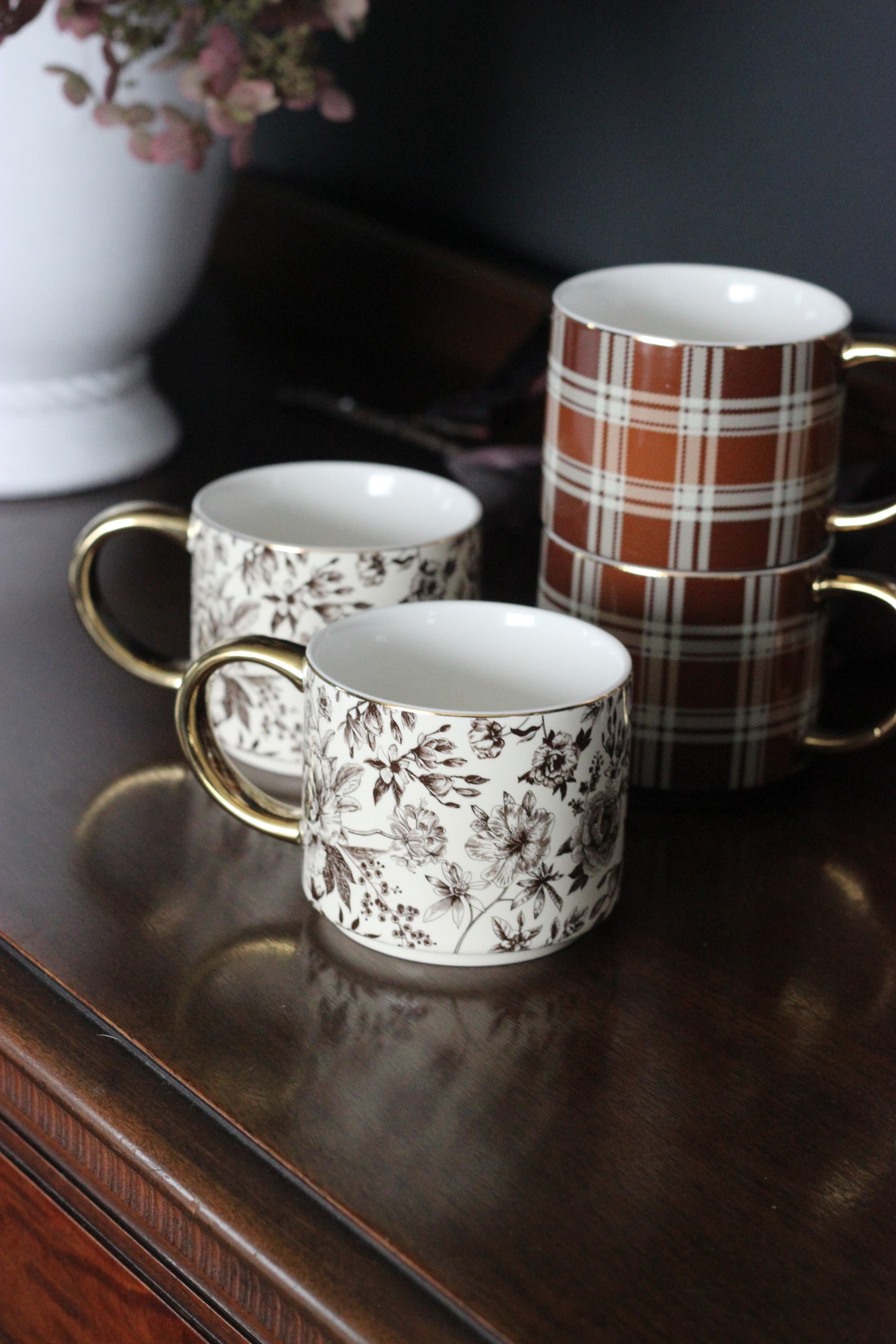 Brown Plaid Coffee Mug
